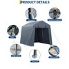 Outdoor Portable Storage Shed with Roll-Up Door & Vent, 240G Heavy-Duty Shelter Waterproof PE Tarp, UV-Resistant Storage Sheds for Motorcycle - 4 of 4
