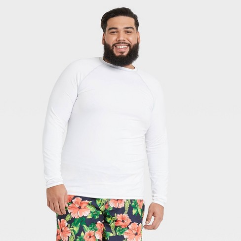 Men's Big & Tall Slim Fit Long Sleeve Rash Guard Swim Shirt - Goodfellow &  Co™ Black 4XLT