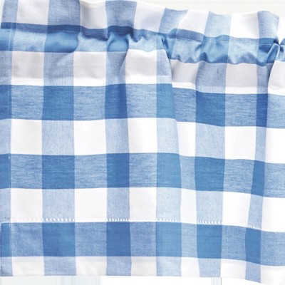 Franklin Blue and White Cotton Checkered Valance Set
