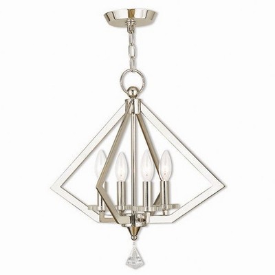 Livex Lighting Diamond 4 - Light Chandelier in  Polished Nickel