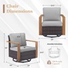 Outdoor Patio Glider Chair Wicker Rattan Swivel Chair Set of 2 with Removable Cushions - 2 of 4