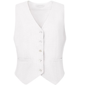 INSPIRE CHIC Women's Linen Sleeveless Button Down V Neck Waistcoat Vest - 1 of 4