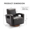 MAYEERTY Swivel Accent Chair for Living Room, Faux Leather AccentChair with Solid Wooden Base, Modern Swivel Armchair Single Sofa Chair, Brown - 3 of 4