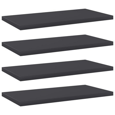 vidaXL Bookshelf Boards 4 pcs Gray 15.7 in.x7.9 in.x0.6 in. Engineered Wood