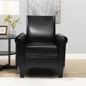 Airsurfer PU Leather Accent Chair, Comfy Armchair for Reading, Living Room, Bedroom, Office or Waiting Room, Modern Single Sofa Chair - 1 of 4