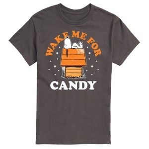 Men's - Peanuts - Wake Me For Candy Short Sleeve Graphic T-Shirt - 1 of 4