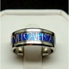 Love Blue Stainless Steel Wedding Band Ring Mens or Womens Ginger Lyne Collection - 4 of 4