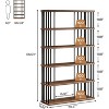 Tribesigns 6-Tier Tall Bookshelf, 67" Wood Display Rack for CDs/Movies/Books, Industrial Bookcase Storage Shelving Unit for Living Room - 3 of 4