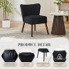COZONY Modern Velvet Accent Chair, Armless Upholstered Chair, Wingback Support, Sturdy Wood Legs for Living Room, Bedroom, Office, Makeup Vanity - 3 of 4