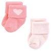Hudson Baby Infant Girl Cotton Rich Newborn and Terry Socks, Little Love - 4 of 4