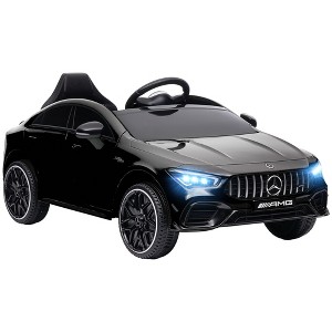 Qaba Mercedes-Benz AMG CLA 45 Licensed 12V Kids Ride on Car, Kids Electric Car with Remote Control, Suspension, LED Lights, Music Horn, Black - 1 of 4