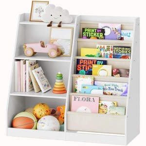SUGIFT 4-Tier Kids Bookshelf and Toy Storage Organizer, White - 1 of 4
