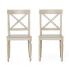 NicBex Set of 2 Mid Century Acacia Wood Armless Dining Chairs with X-Shaped Backrest,Farmhouse Accent Chairs for Dining Room,Kitchen - 3 of 4