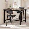 Dining Table Set for 2，3-Piece Kitchen Counter Height Table with 2 Upholstered Bar Stools,Footrest & Corner Protector - 4 of 4