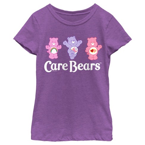 Care Bears Girl's Happy Bears T-Shirt Purple