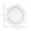 HomeRoots 32" Baby Blue And White Cotton Round Geometric Bath Rug - 3 of 4