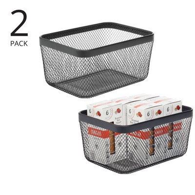 Metal Mesh Pantry Basket for Kitchen Storage