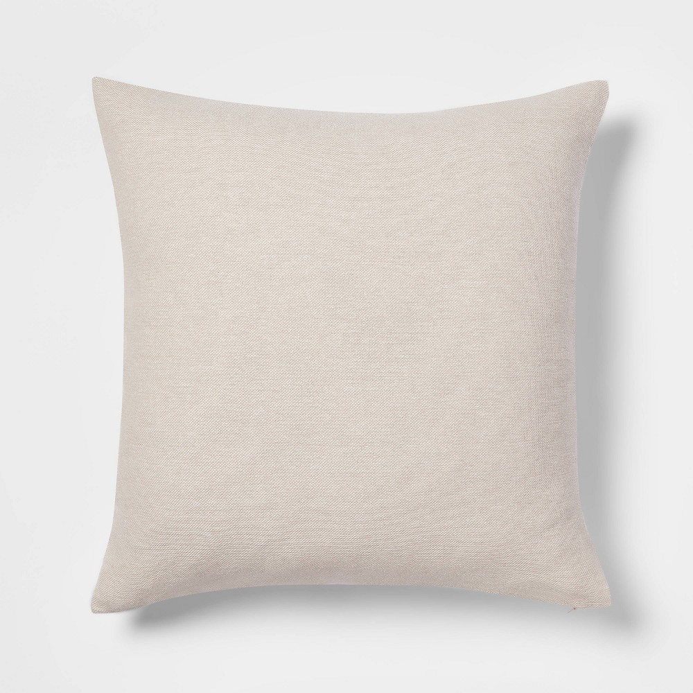 Oversized Chambray Square Throw Pillow Neutral - Threshold