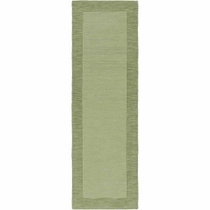 Hauteloom Bordered Solid Green Wool Rug - 1 of 4