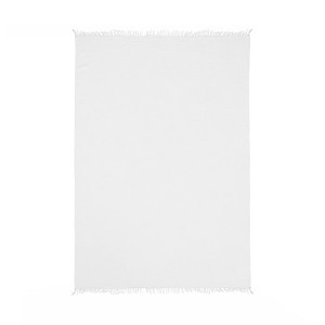 47" X 60"  Cotton Woven Turkish Towel Throw Blanket with Fringe - 1 of 4