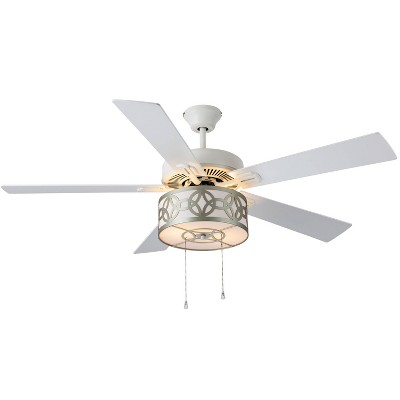 52" 5-Blade LED Grace Lighted Ceiling Fan White - River of Goods