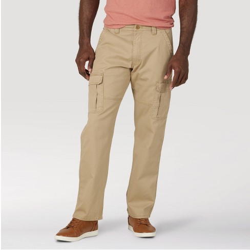 Wrangler Men's Relaxed Fit Flex Cargo Pants - Khaki 34x30 : Target