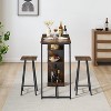 Nasitip 3-Piece Counter Height Bar Table Set with Storage Shelves, Compact Dining Table and 2 Stools for Small Spaces - 2 of 4