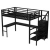 TIRAMISUBEST Twin XL/Full/Full XL/Queen Size Loft Bed w/ L-shaped Desk & USB, Metal Loft Bed with Wardrobe & Adjustable Shelf, High Loft Bed with LED - 4 of 4