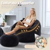 MOONMISS Modern Extra Large Round Bean Bag Chair with Footrest for Living Room, Chenille Fabric Lazy Sofa with Pillow for Adults,Black - 4 of 4