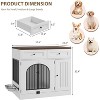 37" Wooden Dog Crate Furniture, Indoor Dog Kennel with Storage & Feeding Bowls, End Table Dog House for Small to Medium-Large Dogs, White - 2 of 4
