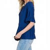 Women's Boat Neck Tiered Ruffle Sleeve Top - Culture Code L - 3 of 4