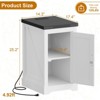 Charging Nightstand, Farmhouse Bedside Table with 2 AC Outlets & 2 USB Ports, Retro White End Table w/djustable Shelf, Cord Management for Bedroom - 3 of 4