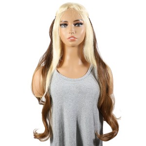 Unique Bargains Women's Big Wavy Hair Extensions High Temperature Fiber Gradient Brown 1 Pc - 1 of 3