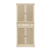 Okak Tall Cabinet with 4 Rattan/Carved Doors, Storage Cabinet with 1 Drawer and 4 Adjustable Inner Shelves, Accent Cabinet for Living Room, Bedroom - 3 of 4