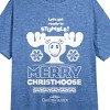 National Lampoon's Christmas Vacation Merry Christmoose Crew Neck Short Sleeve Blue Heather Women's Night Shirt - 2 of 2