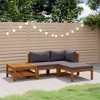vidaXL 4-Piece Lounge Set with Cushions, Acacia Wood Construction, Suitable for Outdoor Use, with Coffee Table and Modular Layout, Dark Gray - 2 of 4