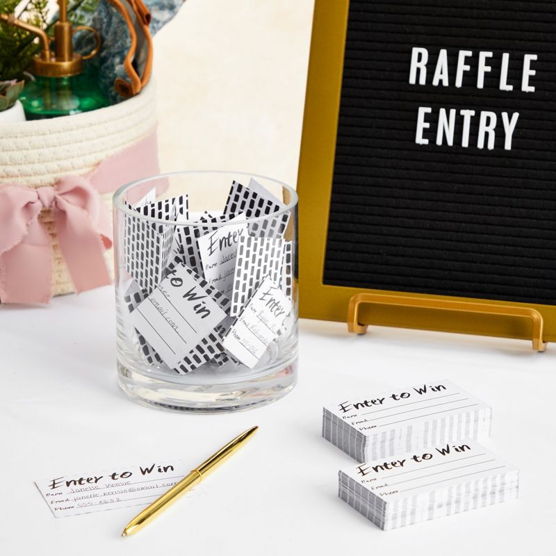 Juvale 200-Pack Enter to Win Cards, 3.5x2 White Entry Form Raffle Tickets Slips for Fairs, Contests, Ballots, Carnivals, Drawings, Auction Events, 2 of 8
