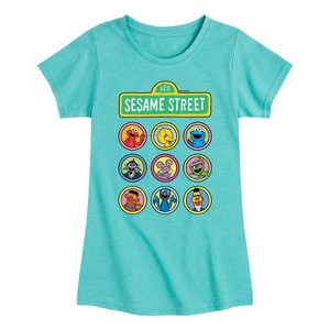 Girls' - Sesame Street - Character Grid Fitted Short Sleeve Graphic T-Shirt - 1 of 4
