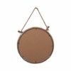 SAGEBROOK HOME 24" Metal Mirror with Rope Silver/Natural: Round, Hand-Painted, Wall Mount, Jute Accent - image 3 of 4