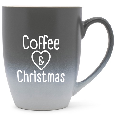 Elanze Designs Coffee & Christmas Two Toned Ombre Matte Gray And White ...