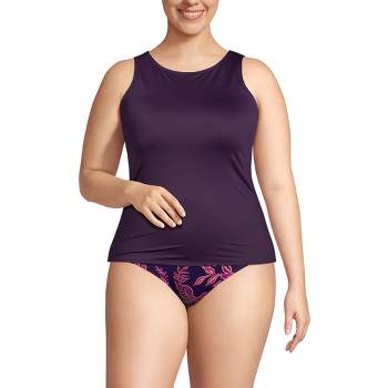 Swimsuits For All Women's Plus Size Chlorine Resistant Racerback Tankini Top,  8 - Purple Swirl : Target