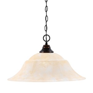 Toltec Lighting Any 1 - Light Pendant in  Black Copper with 20" Amber Marble Shade - 1 of 1