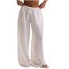 Clearlove Womens Linen Pants Wide Leg Loose Cotton Swimsuit Coverups Summer Pants Beach Vacation Outfits - 4 of 4