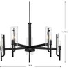 Progress Lighting, Rivera Collection, 5-Light Chandelier, Matte Black, Clear Textured Glass. - 3 of 4