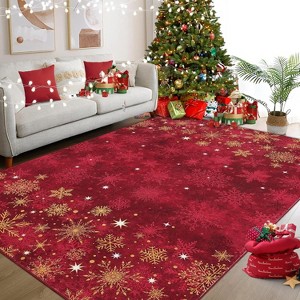 Christmas Rugs 2x3 Washable Area Rug Small Indoor Throw Rugs Xmas Decorative Rug Non-Slip - 1 of 4