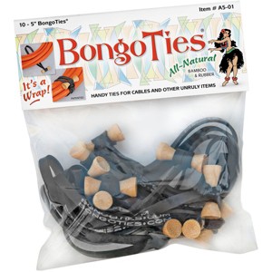 BongoTies All-Natural Reusable Cable Tie Wraps 10-Pack - 1 of 2