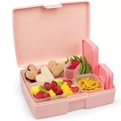 Leak-proof Bento Lunch Box with 5 Removable Containers (Translucent Pink)