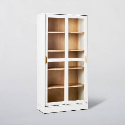 Bookcase with best sale glass doors target