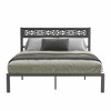 Galano Candence Eirwen Metal Frame Queen Platform Bed in White, Black - 2 of 4