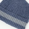 Anna-Kaci Unisex Rib Knit Beanie with Folded Cuff and Contrast Stripe Detail - 3 of 4